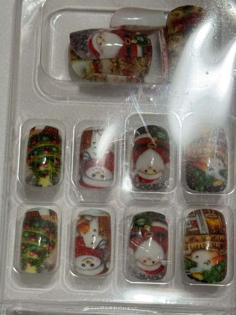 Unbranded Christmas Press On Nails Santa Snowman Tree